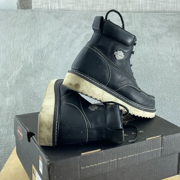 Harley-Davidson Men's Beau 7.5 Inch Wedge Boot Motorcycle, Black, 8.5 S095 - Picture 5 of 12